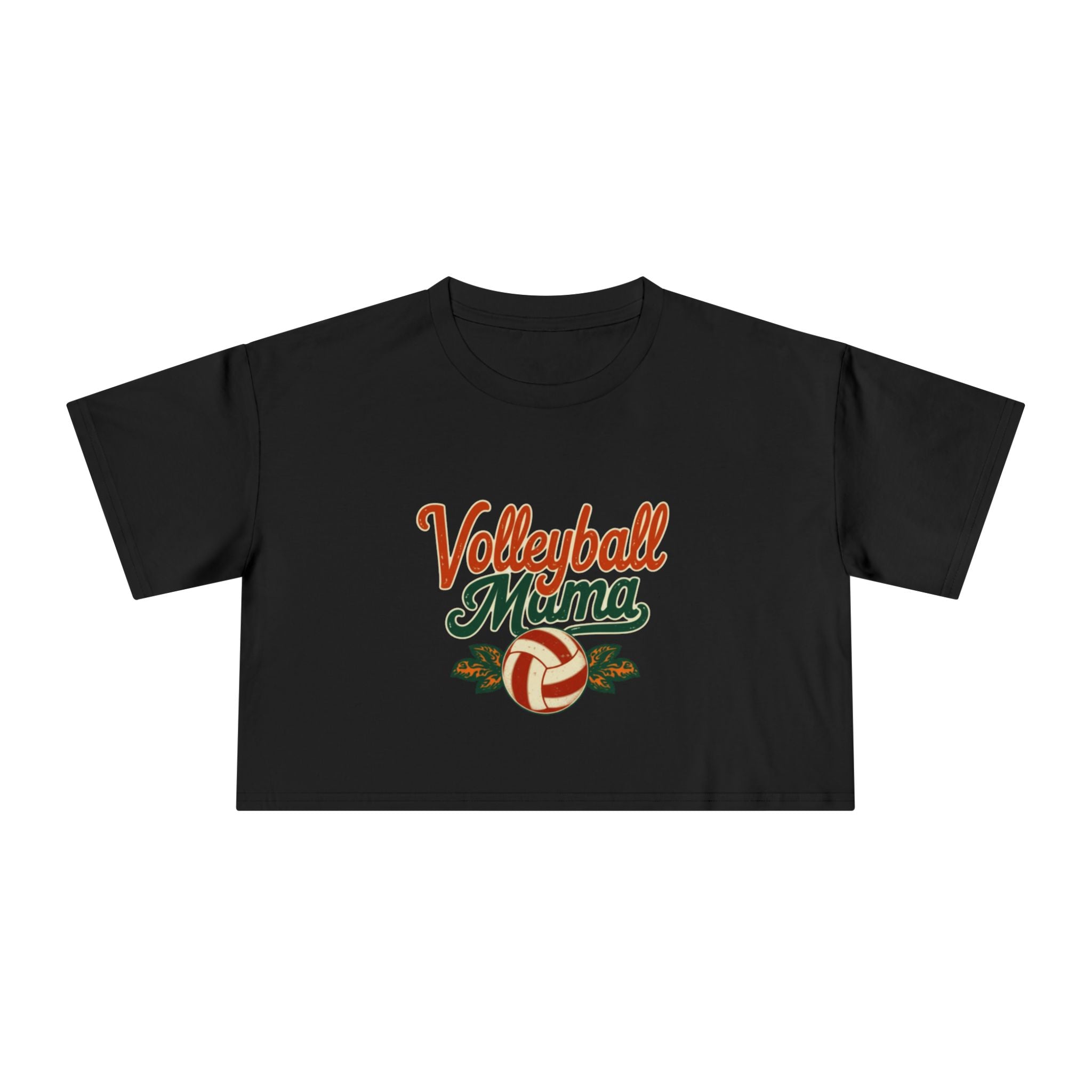 Volleyball Mama Crop Tee | Retro Volleyball Graphic, Mom Sports Top - Magnolia Wild SC
