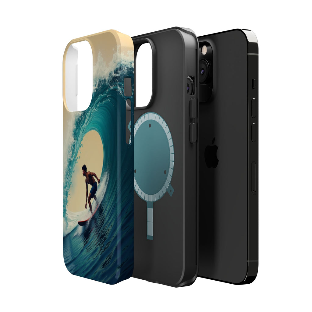 Surfer Riding a Wave iPhone Case — Magnetic Impact-Resistant - Magnolia Wild SC