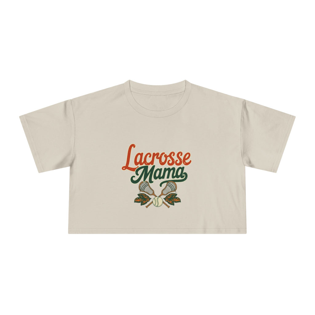 Lacrosse Mama Crop Tee | Retro Lacrosse Graphic, Mom Sports Top - Magnolia Wild SC