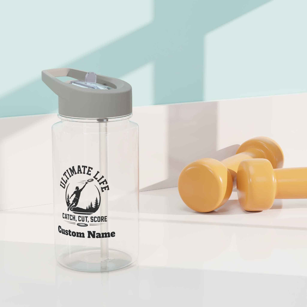 Ultimate Frisbee Water Bottle — Personalized "Cut. Catch. Score" Tritan Water Bottle