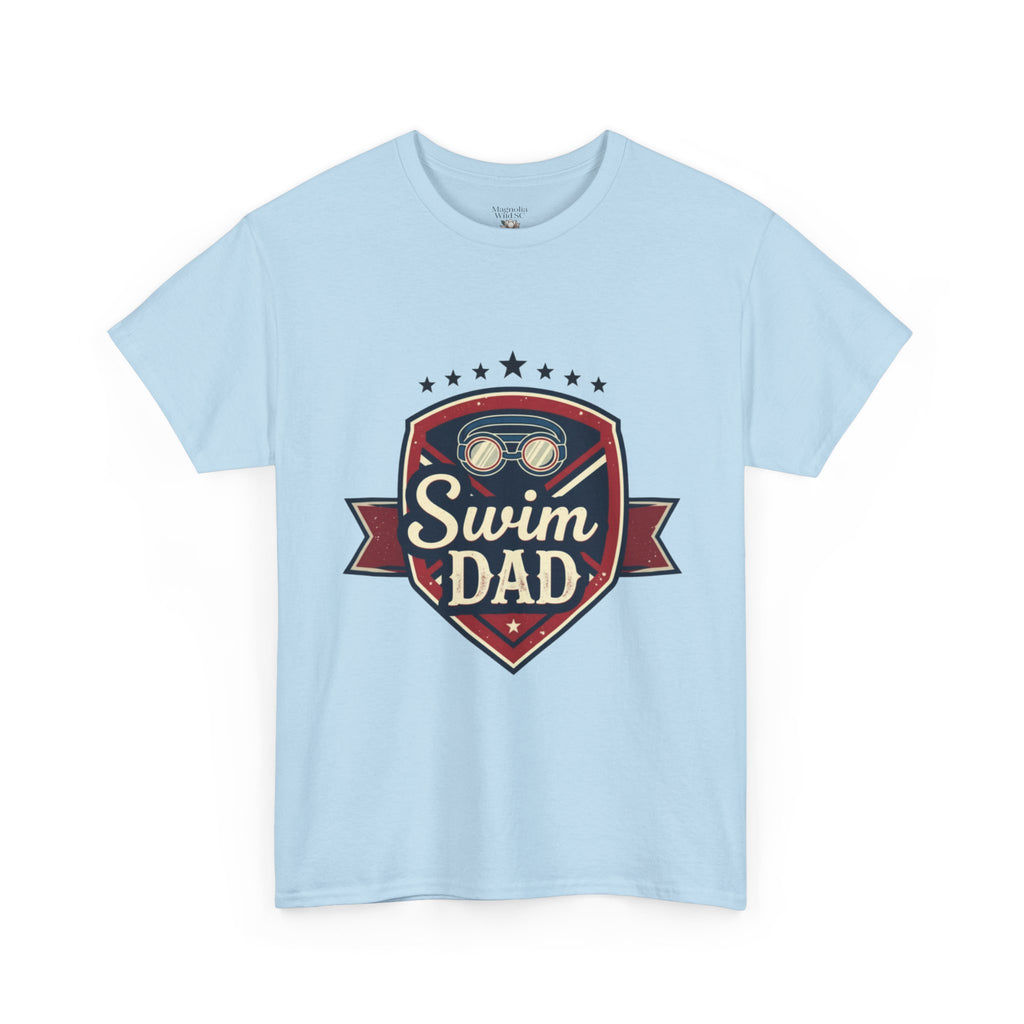 Retro Badge Style: The Vintage Swim Dad Shield Tee - Magnolia Wild SC
