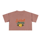 Softball Mama Crop Tee | Retro Softball Graphic, Mom Sports Top