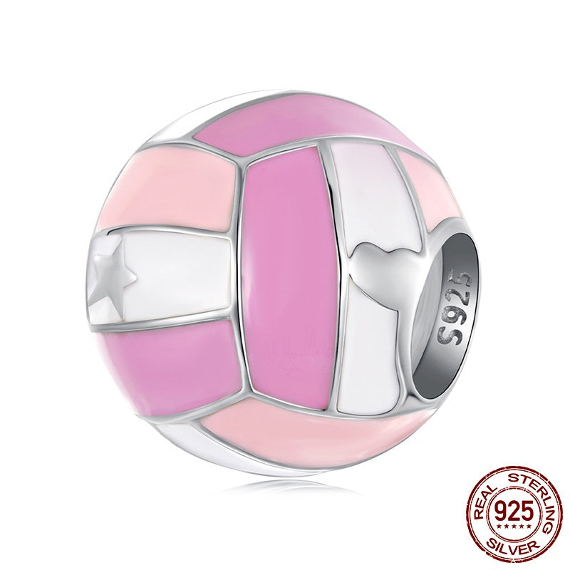 Volleyball Bead – Sterling Silver Volleyball Jewelry Bead for Bracelets & Necklaces - Magnolia Wild SC
