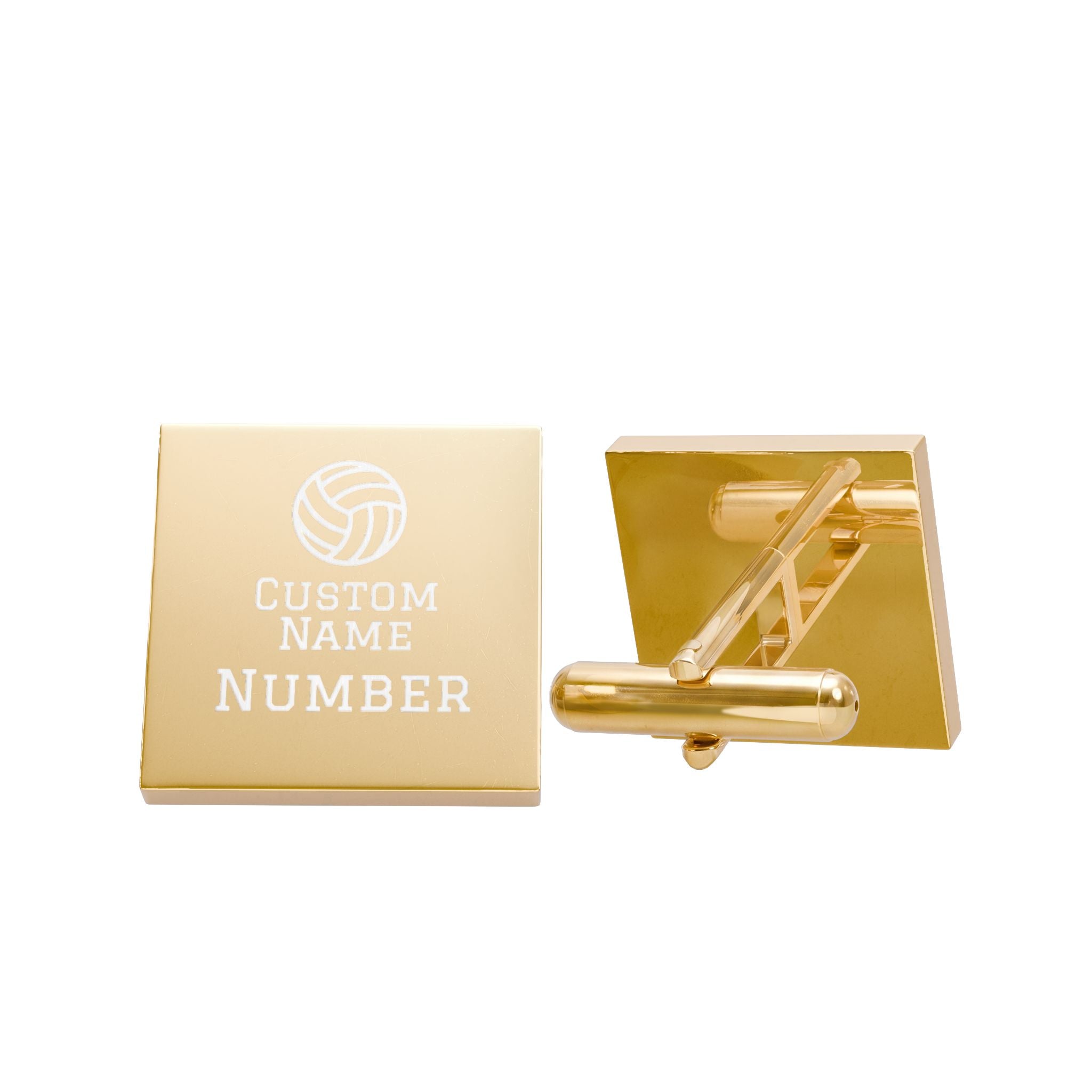 Personalized Volleyball Cufflinks — Custom Name & Number Engraving - Magnolia Wild SC