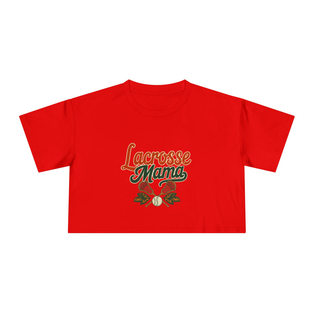 Lacrosse Mama Crop Tee | Retro Lacrosse Graphic, Mom Sports Top - Magnolia Wild SC
