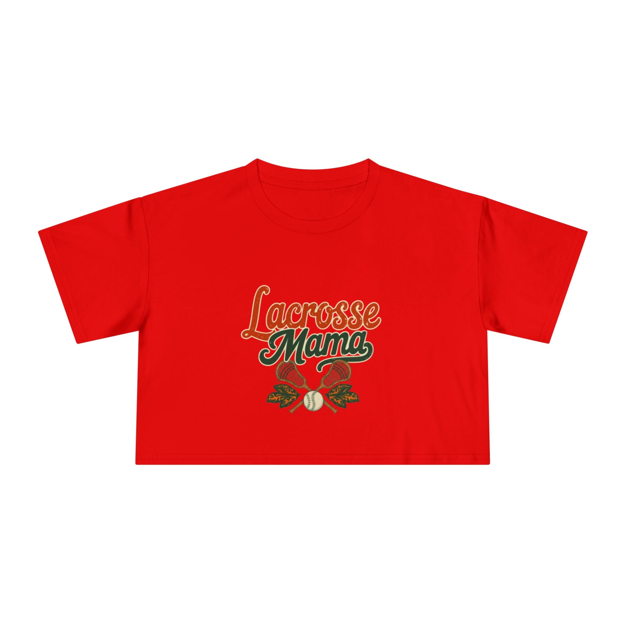 Lacrosse Mama Crop Tee | Retro Lacrosse Graphic, Mom Sports Top - Magnolia Wild SC