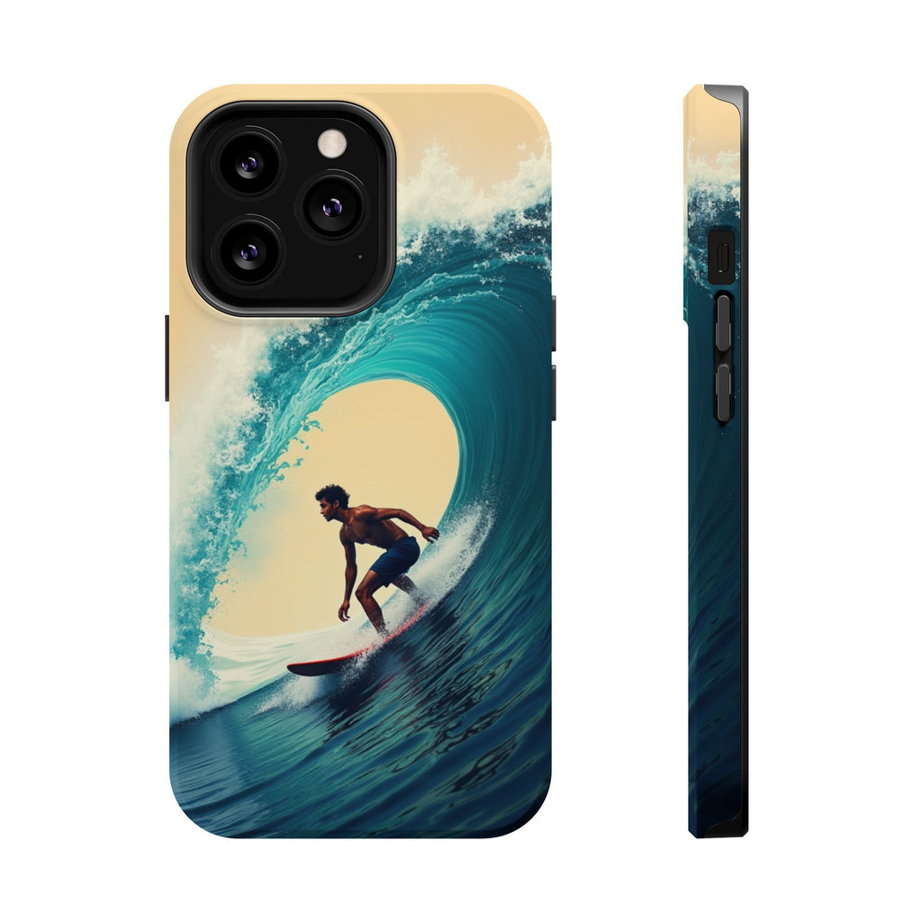 Surfer Riding a Wave iPhone Case — Magnetic Impact-Resistant - Magnolia Wild SC