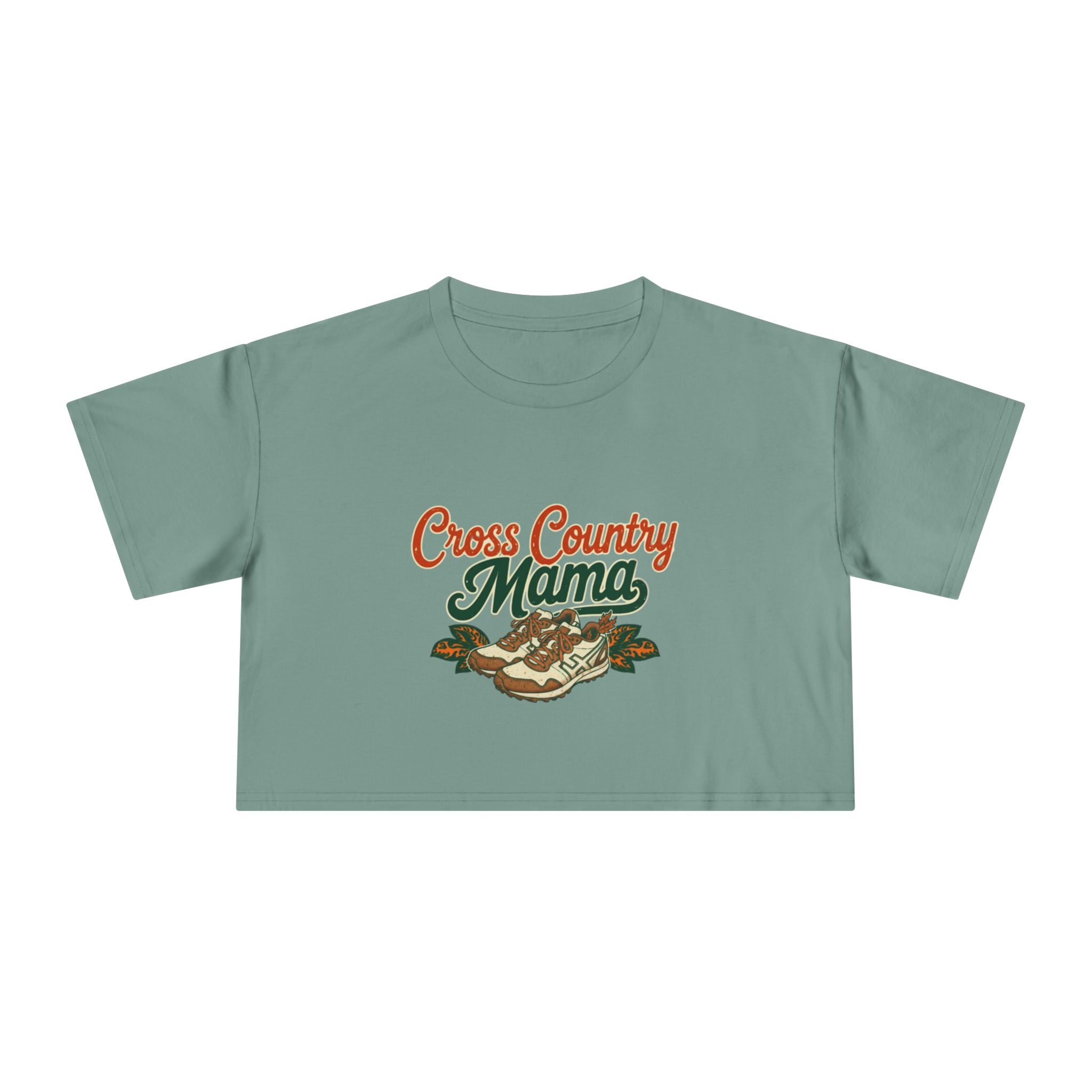Cross Country Mama Crop Tee | Retro Cross Country Graphic, Mom Sports Top - Magnolia Wild SC