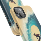 Surfer Riding a Wave iPhone Case — Magnetic Impact-Resistant - Magnolia Wild SC