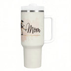 Elegant Watercolor Figure Skating Mom 40oz Insulated Tumbler with Handle and Straw - Magnolia Wild SC
