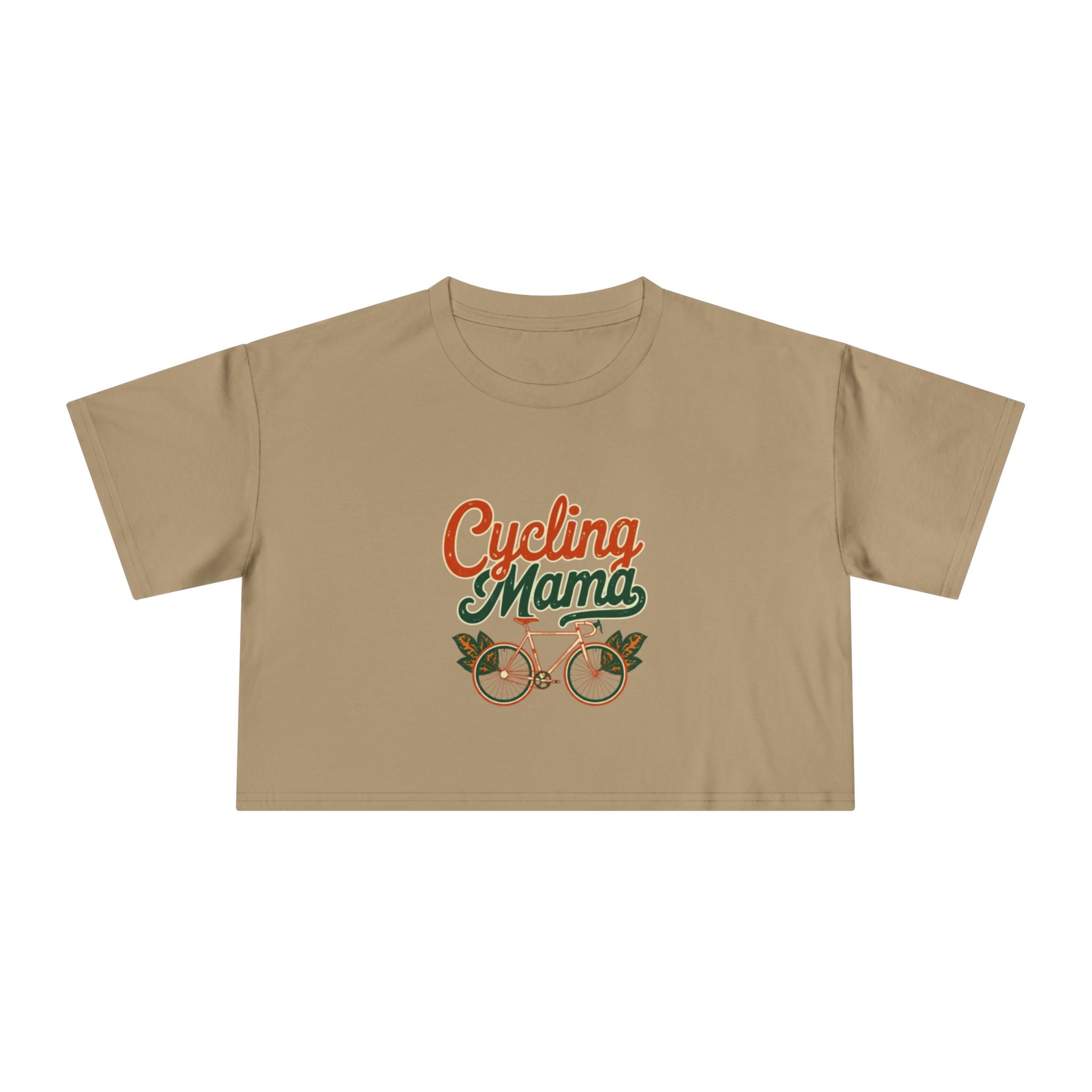 Cycling Mama Crop Tee — Retro Cycling Graphic - Magnolia Wild SC