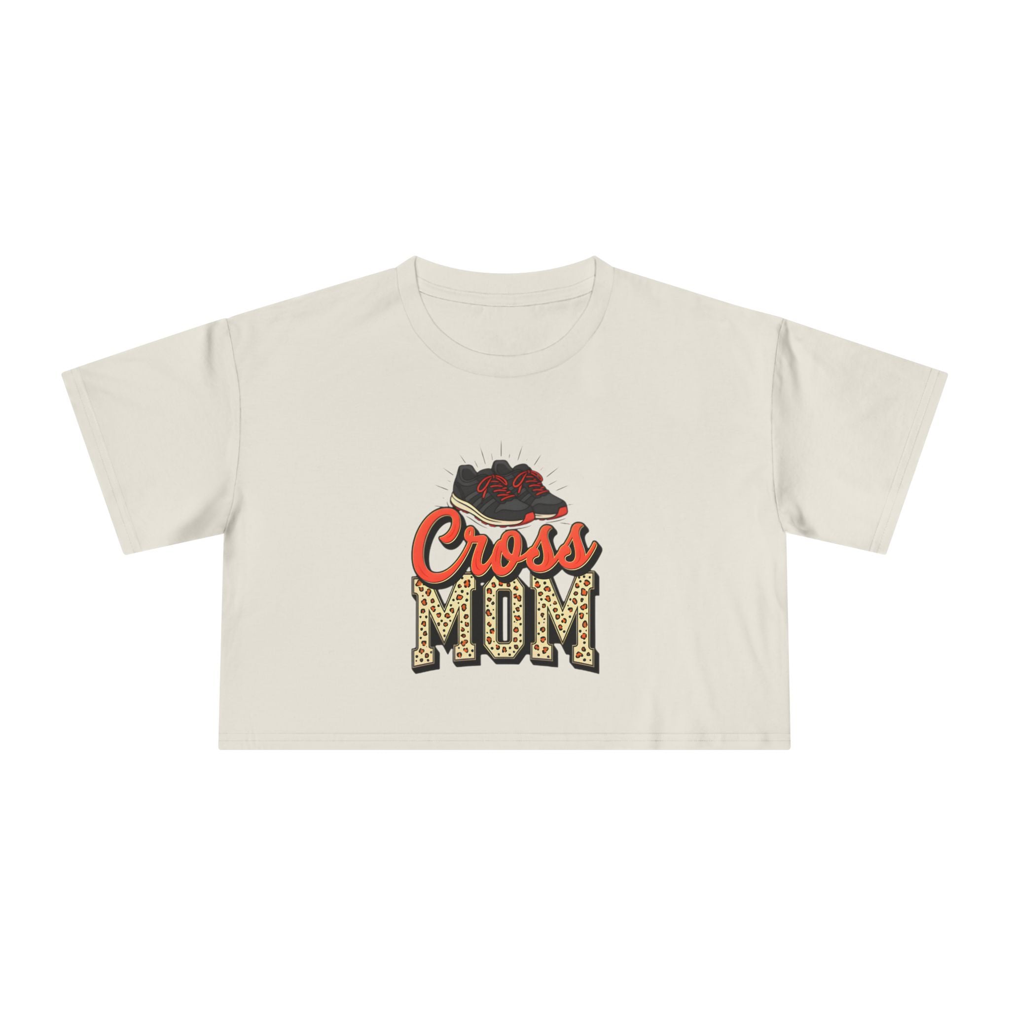 Cross Country Mom Cheetah Print Women's Crop Tee - Magnolia Wild SC