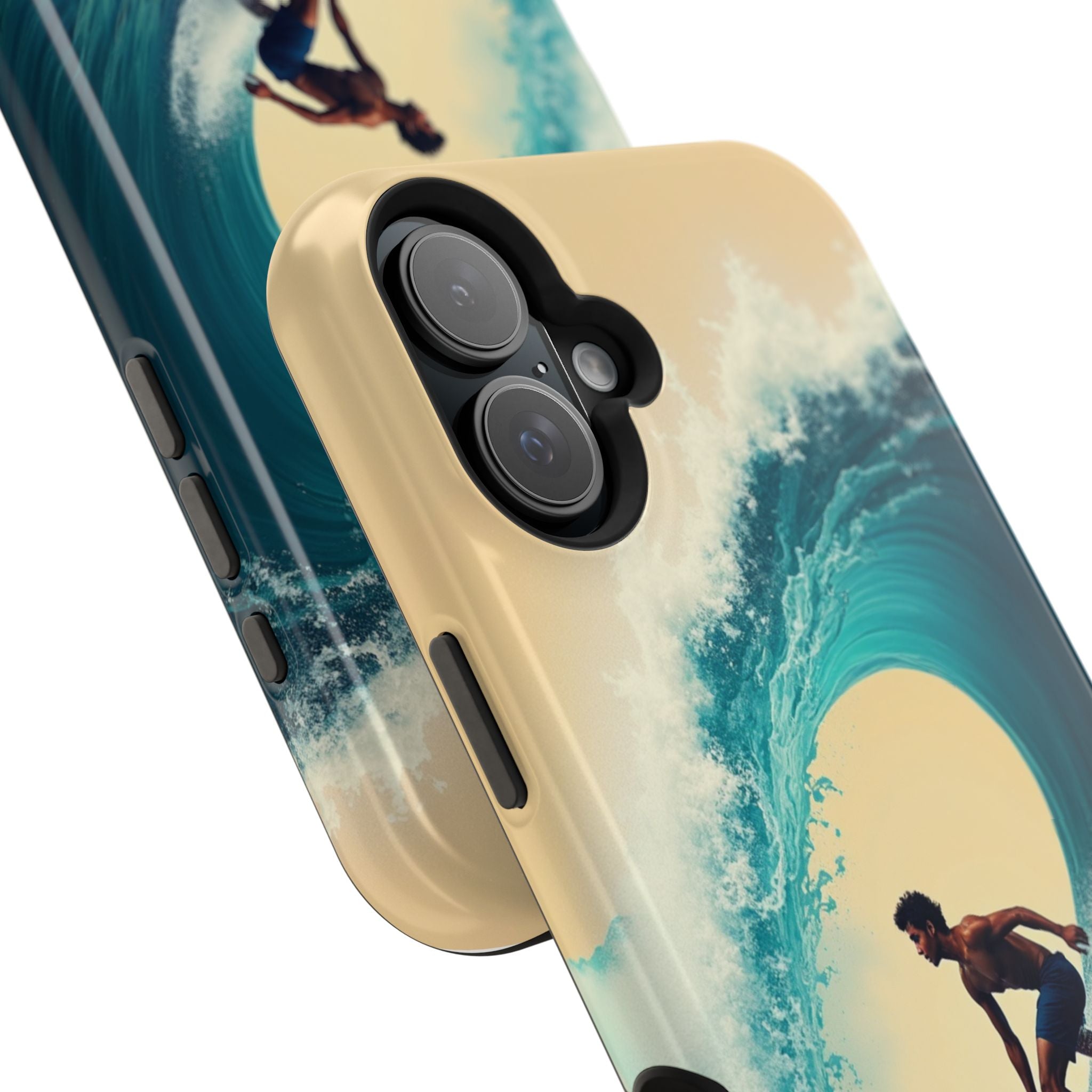 Surfer Riding a Wave iPhone Case — Magnetic Impact-Resistant - Magnolia Wild SC