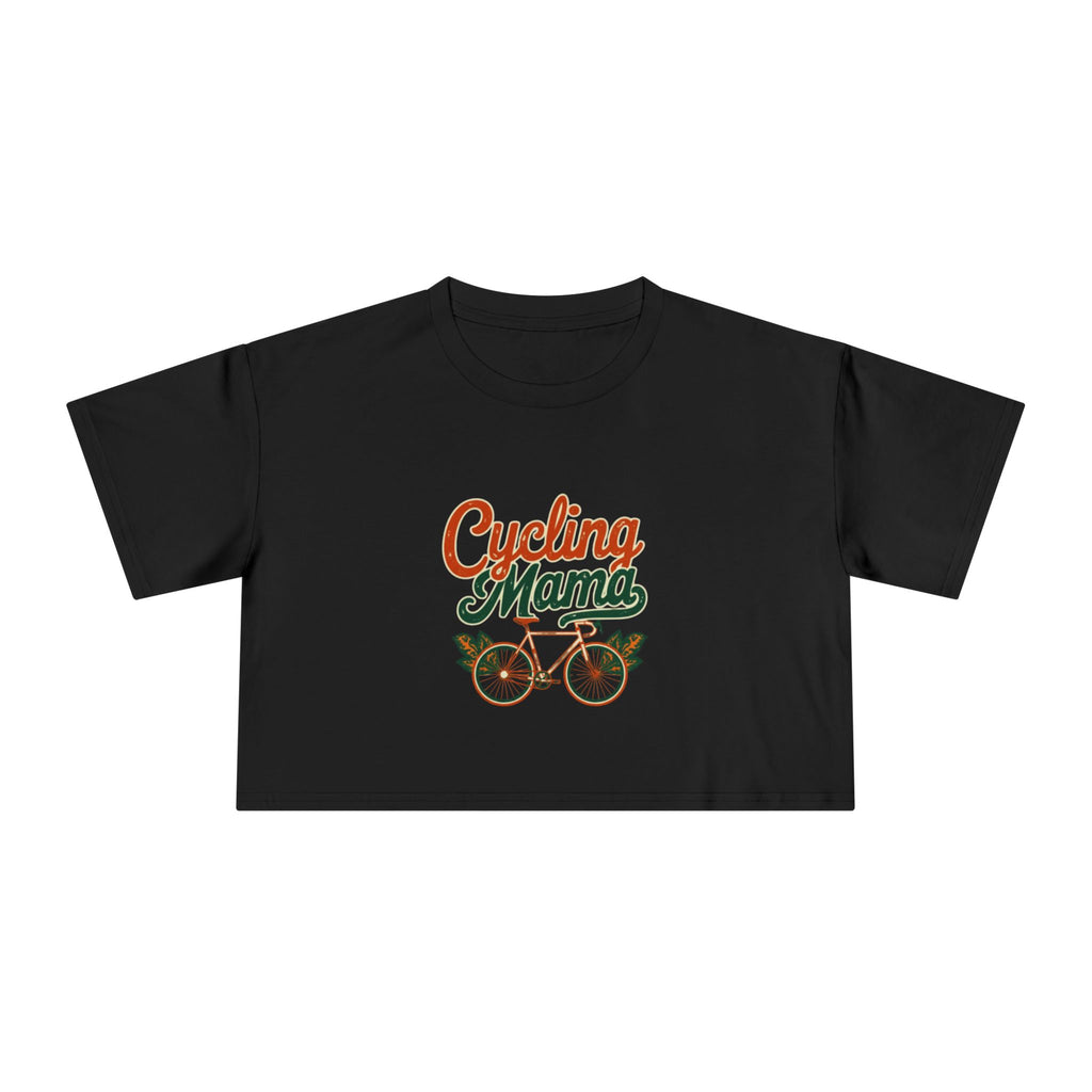 Cycling Mama Crop Tee — Retro Cycling Graphic - Magnolia Wild SC