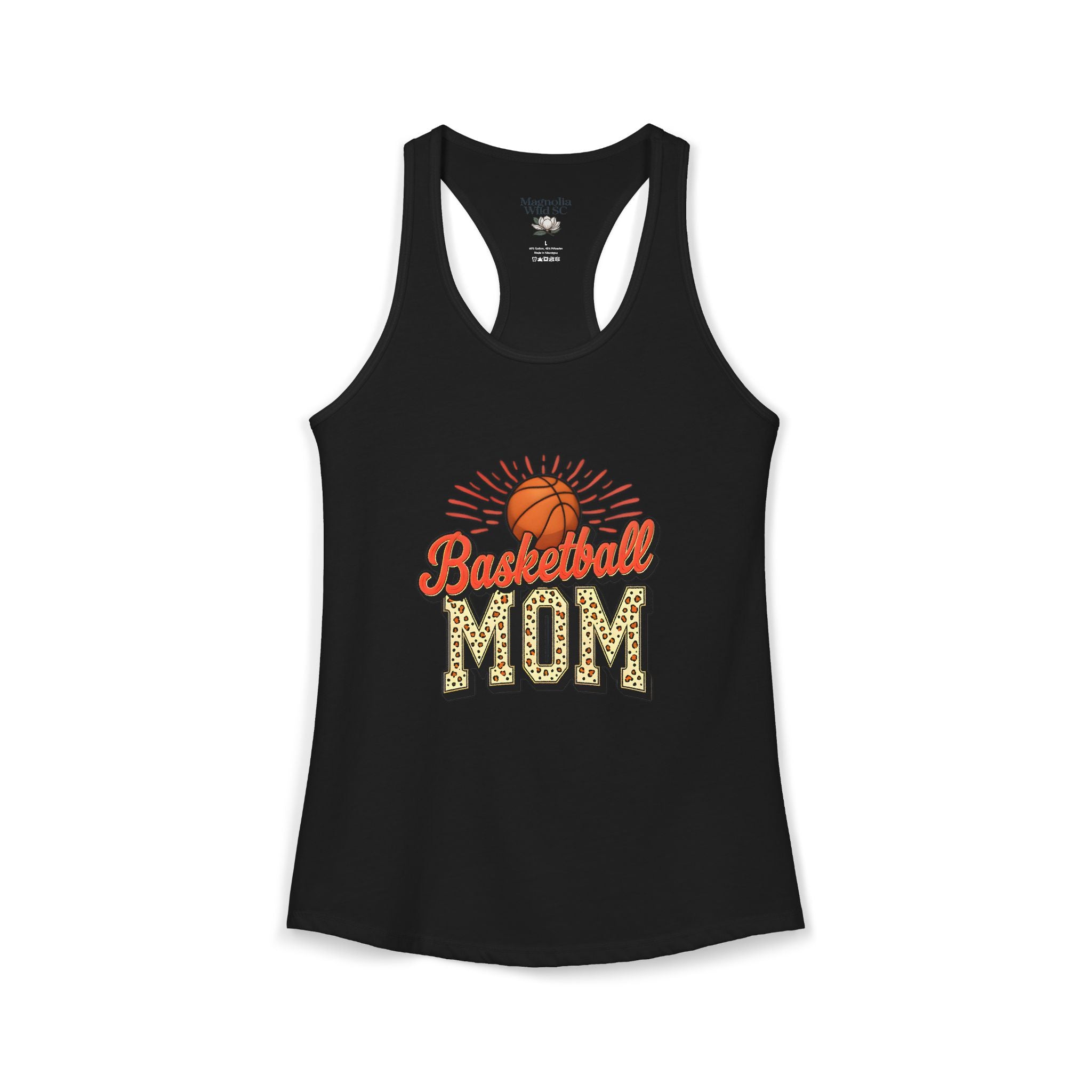 Basketball Mom Racerback Tank – Personalized Name & Number Option | Lightweight Women’s Basketball Tank Top - Magnolia Wild SC