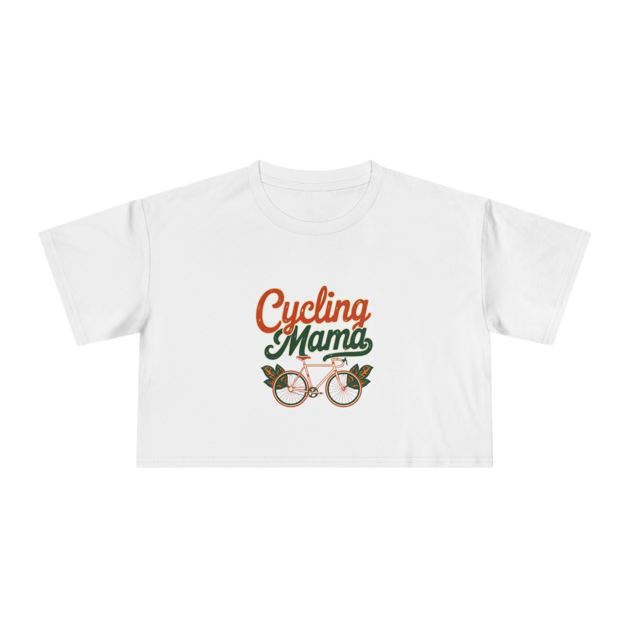 Cycling Mama Crop Tee — Retro Cycling Graphic - Magnolia Wild SC