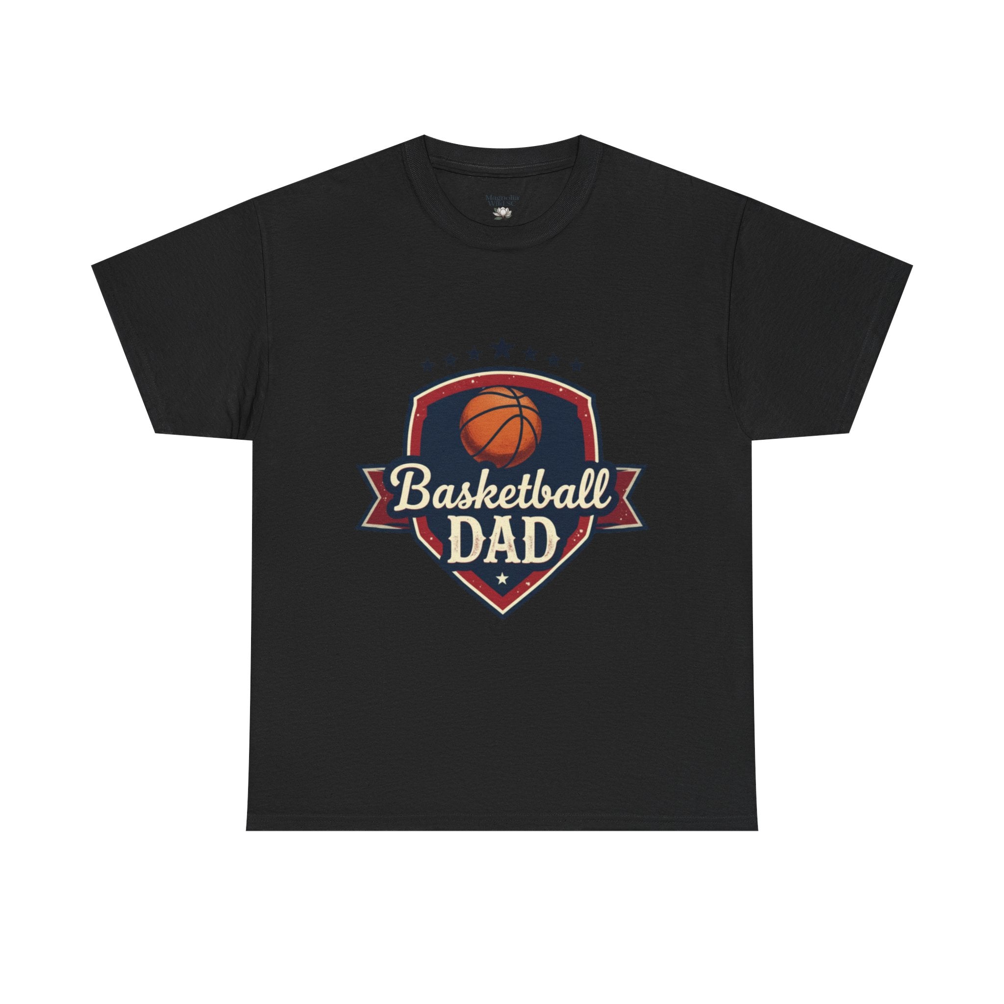 Retro Court Style: The Vintage Basketball Dad Shield Tee - Magnolia Wild SC