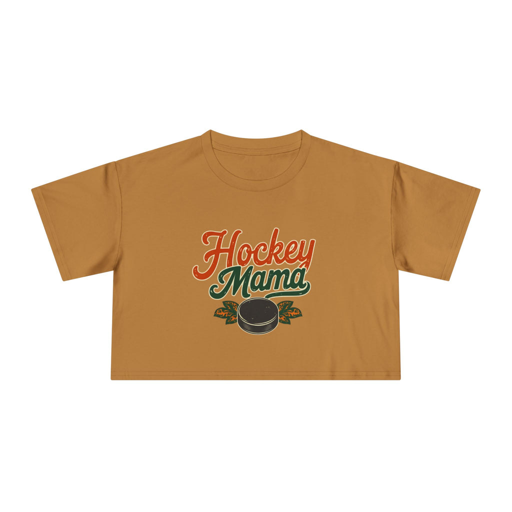 Hockey Mama Crop Tee | Retro Hockey Graphic, Mom Sports Top - Magnolia Wild SC