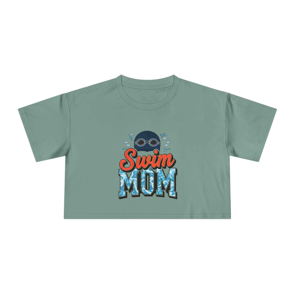 Swim Mom Print Crop Tee