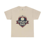 Retro Badge Style: The Vintage Volleyball Dad Shield Tee