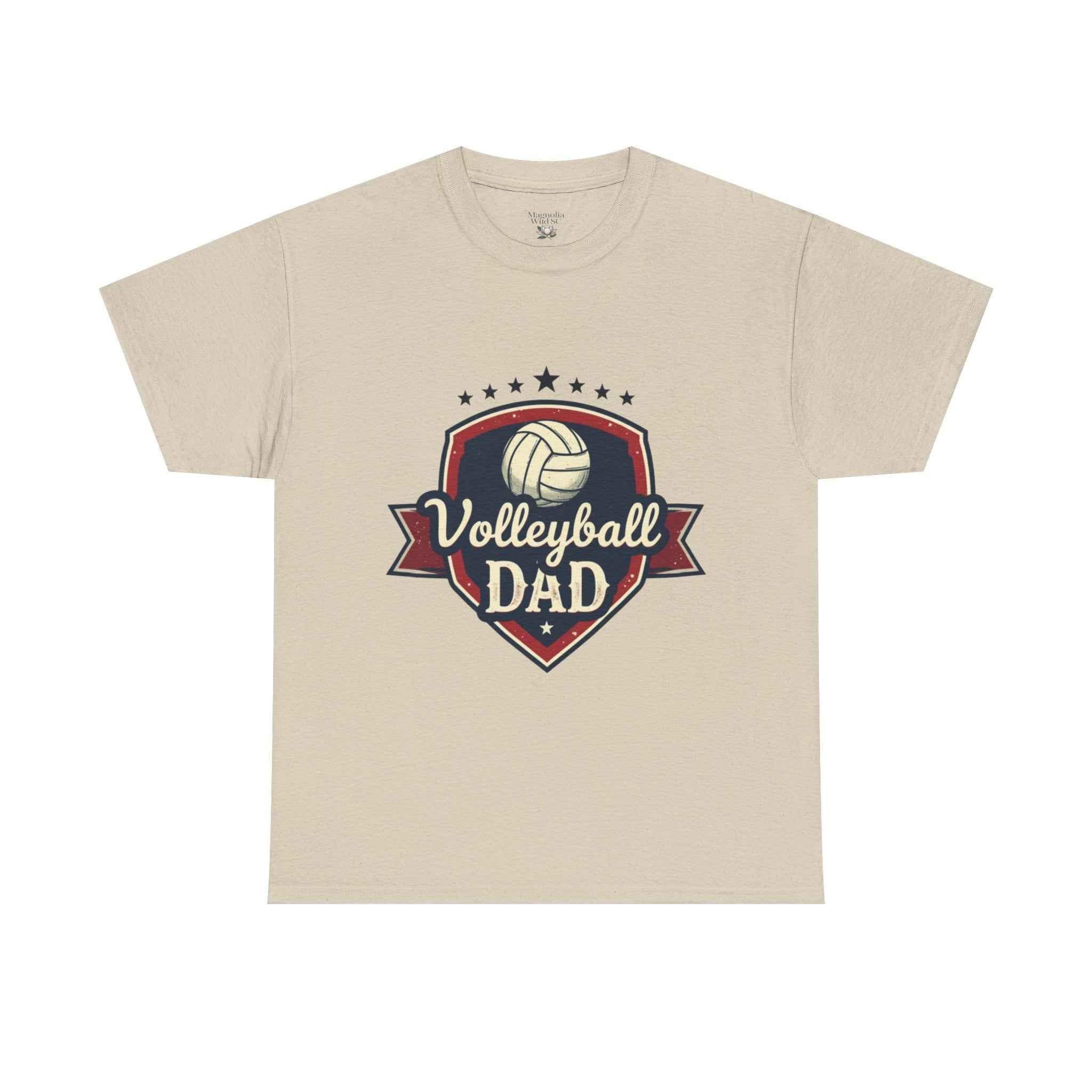 Retro Badge Style: The Vintage Volleyball Dad Shield Tee