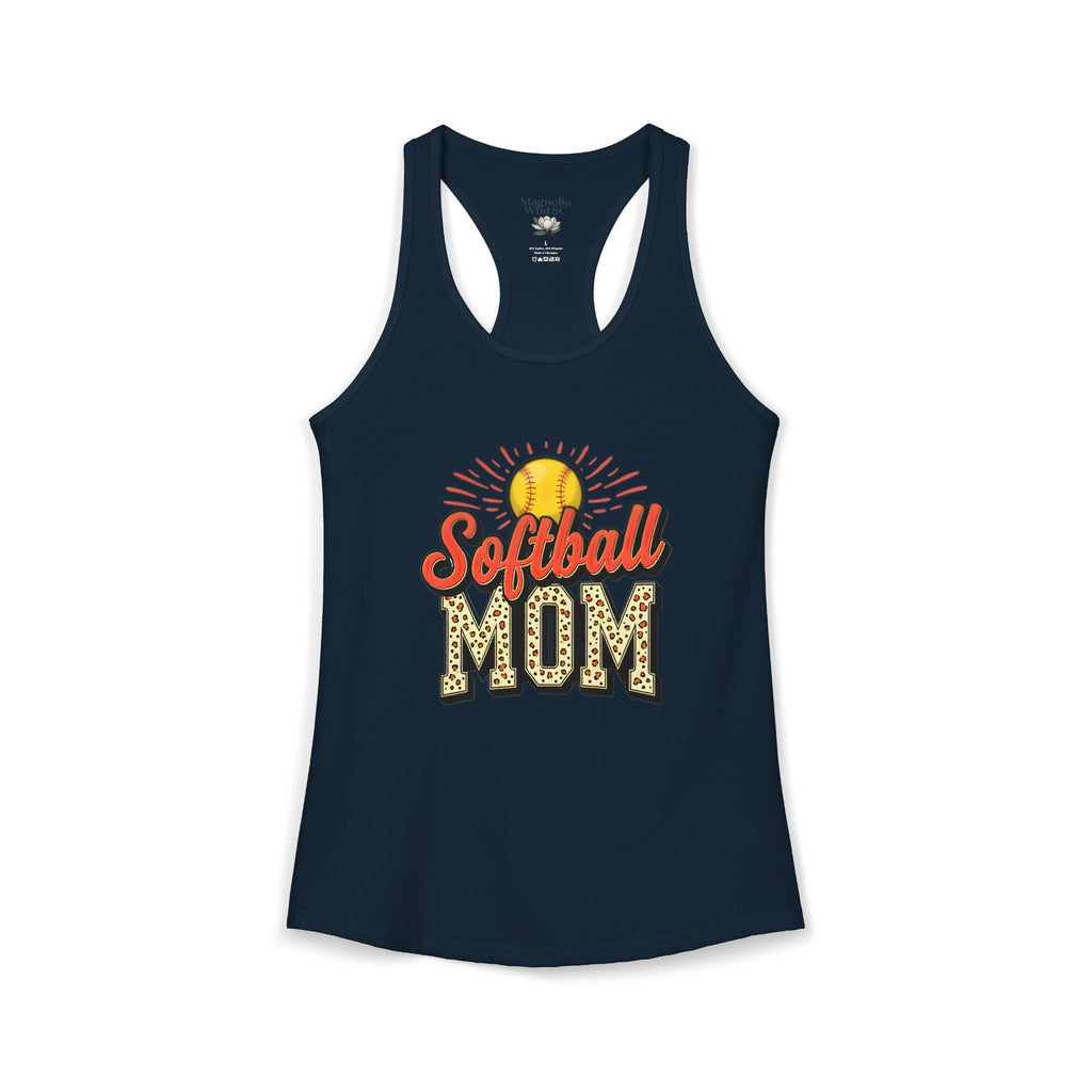 Softball Mom Racerback Tank – Personalized Name & Number Option - Magnolia Wild SC