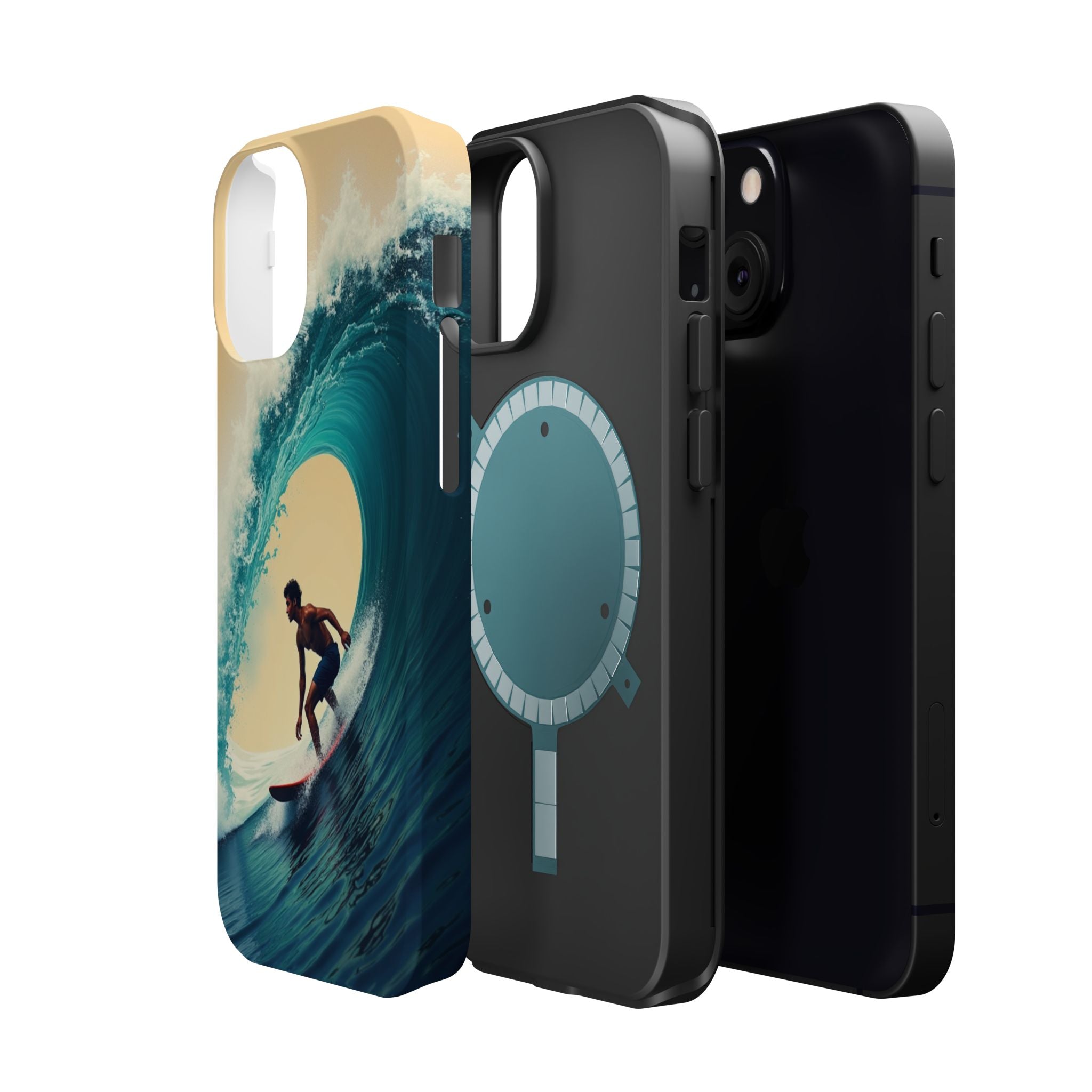 Surfer Riding a Wave iPhone Case — Magnetic Impact-Resistant - Magnolia Wild SC