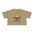 Volleyball Mom Cheetah Print Women's Crop Tee