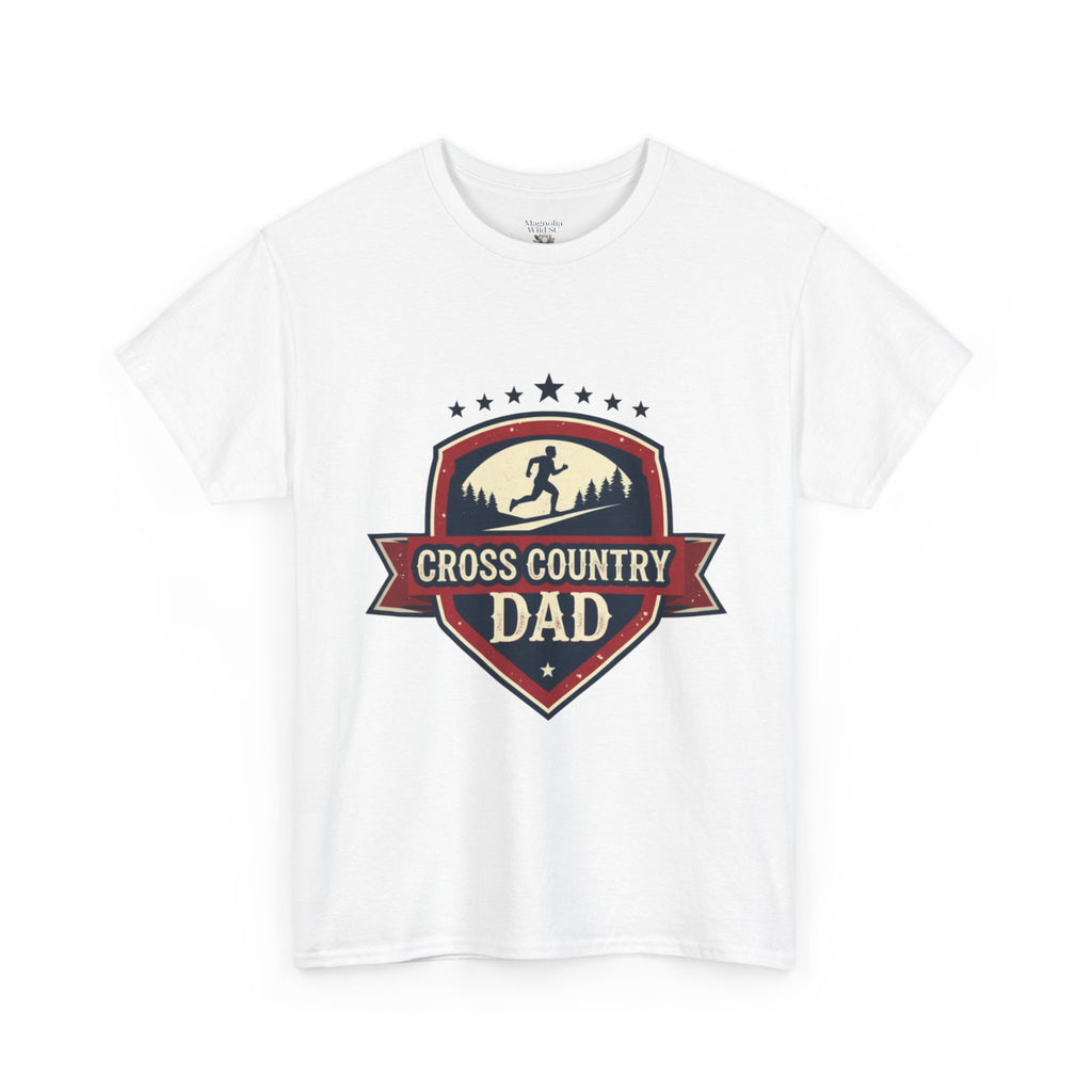 Retro Badge Style: The Vintage Cross Country Dad Shield Tee - Magnolia Wild SC