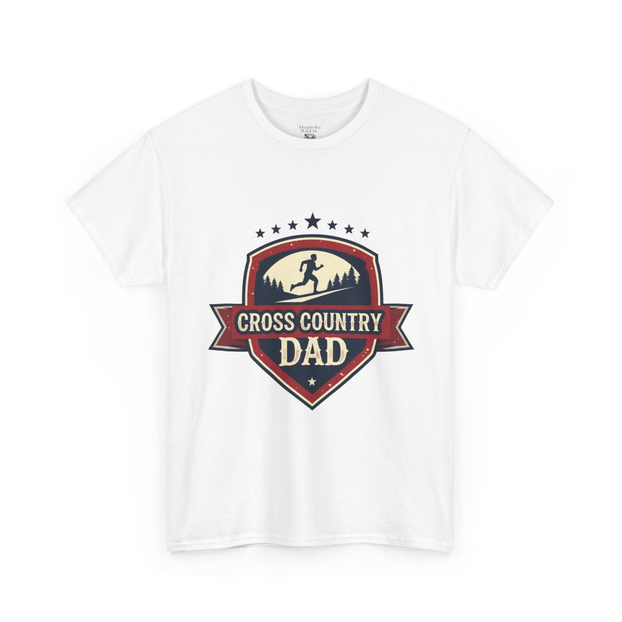 Retro Badge Style: The Vintage Cross Country Dad Shield Tee - Magnolia Wild SC