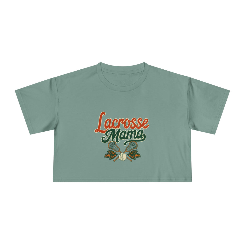 Lacrosse Mama Crop Tee | Retro Lacrosse Graphic, Mom Sports Top - Magnolia Wild SC