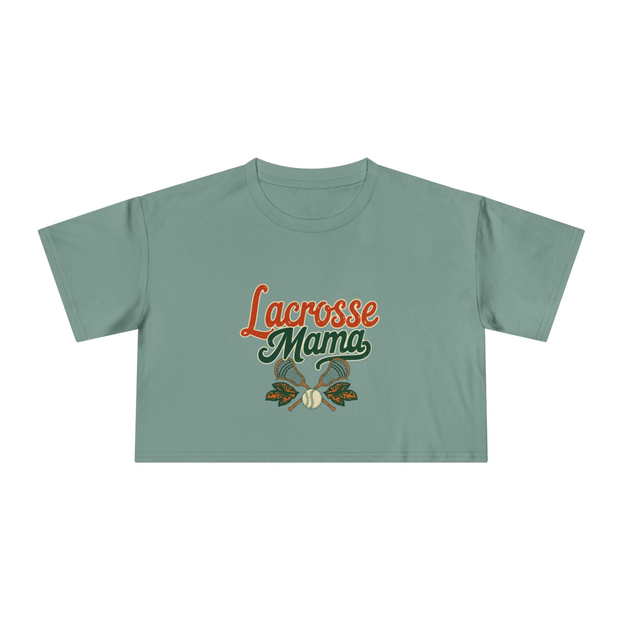Lacrosse Mama Crop Tee | Retro Lacrosse Graphic, Mom Sports Top - Magnolia Wild SC