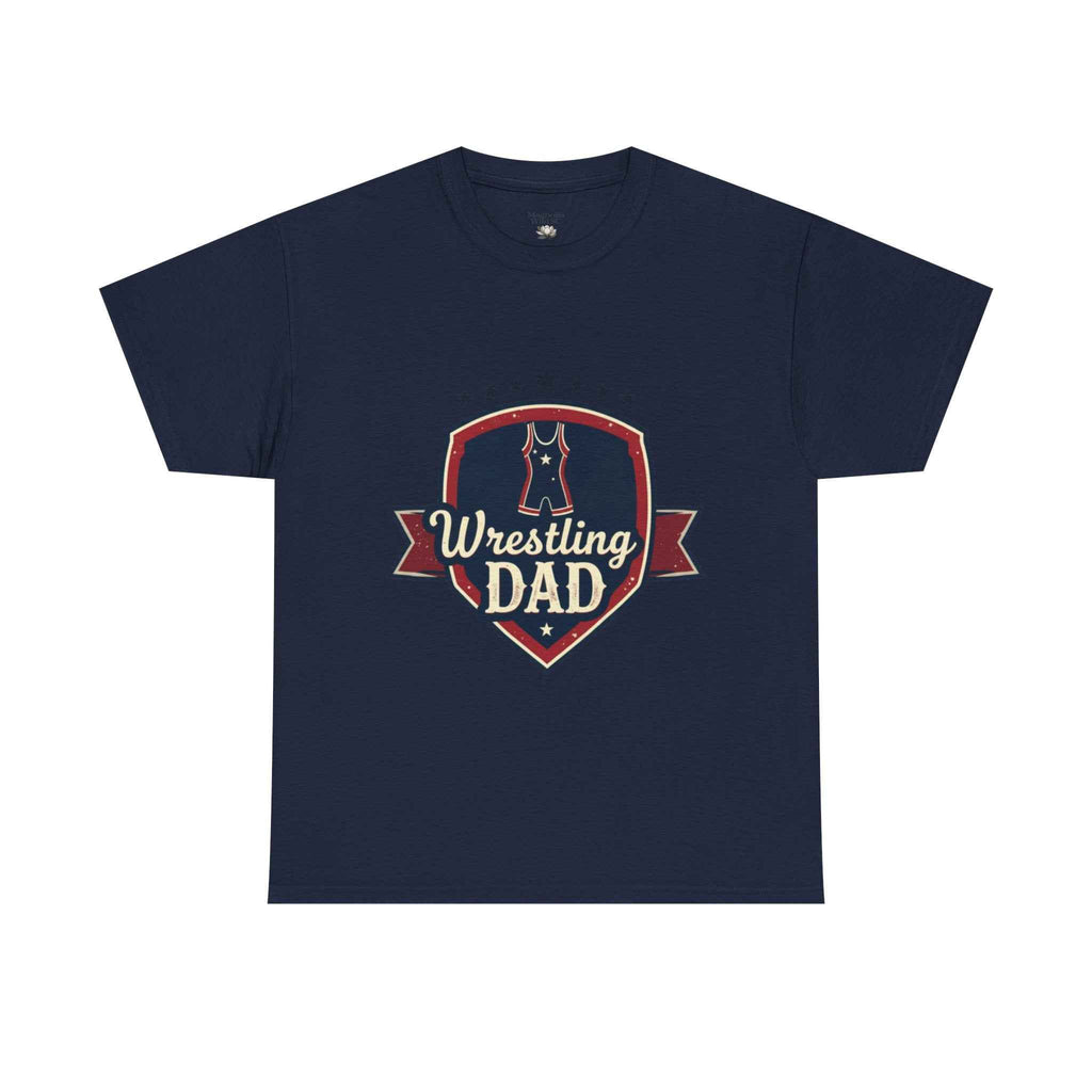 Retro Badge Style: The Vintage Wrestling Dad Shield Tee