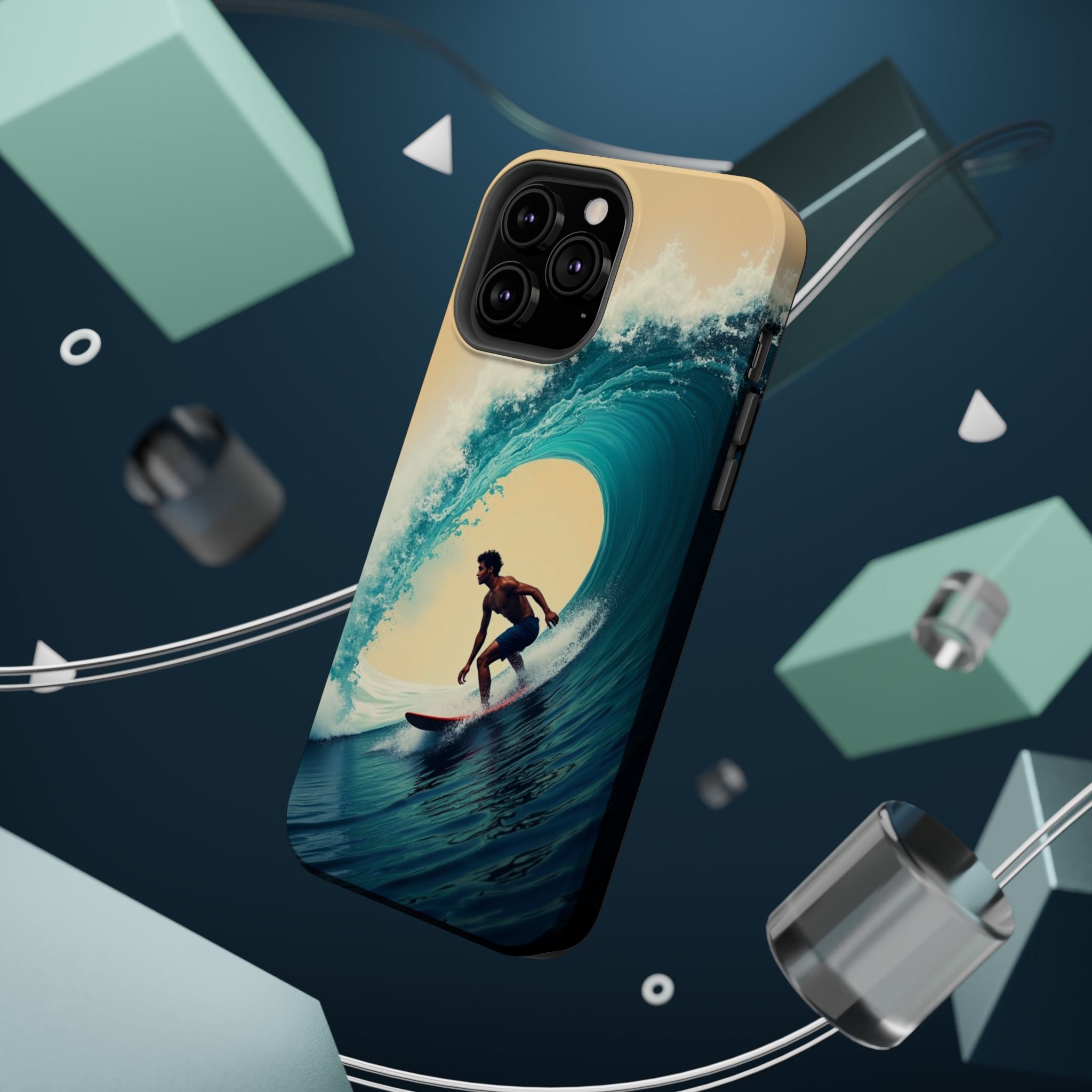 Surfer Riding a Wave iPhone Case — Magnetic Impact-Resistant - Magnolia Wild SC