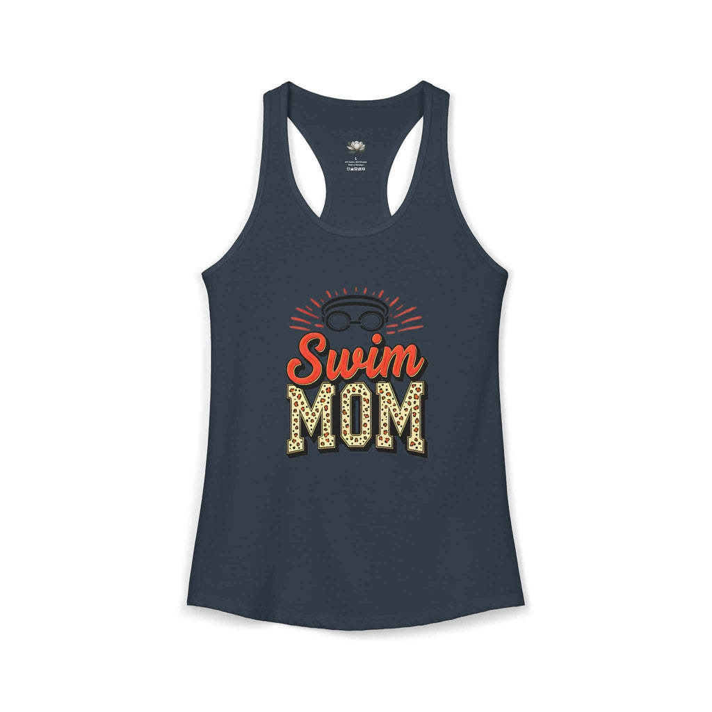 Swim Mom Racerback Tank – Personalized Name & Number Option