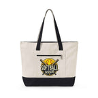 Personalized Softball Season Canvas Tote — Game Day Bag for Moms, Grandmas & Athletes