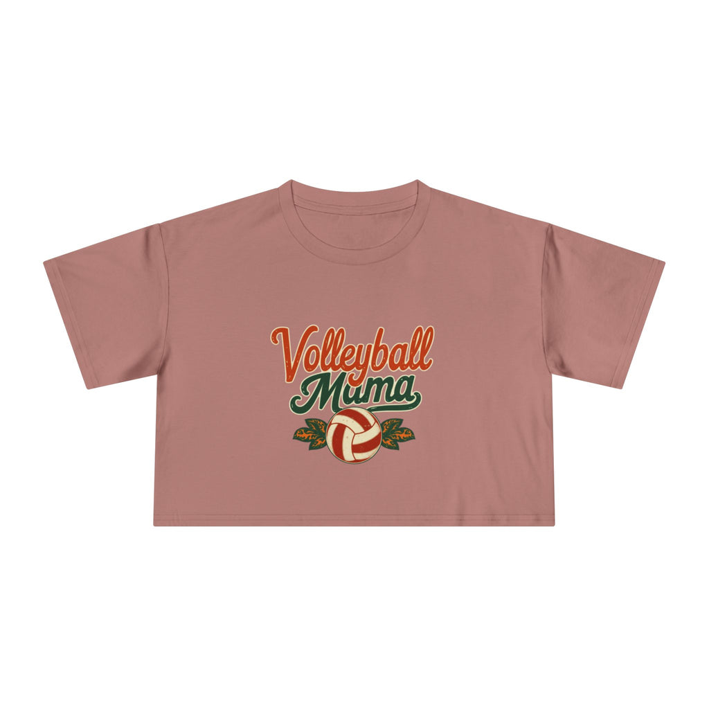 Volleyball Mama Crop Tee | Retro Volleyball Graphic, Mom Sports Top - Magnolia Wild SC