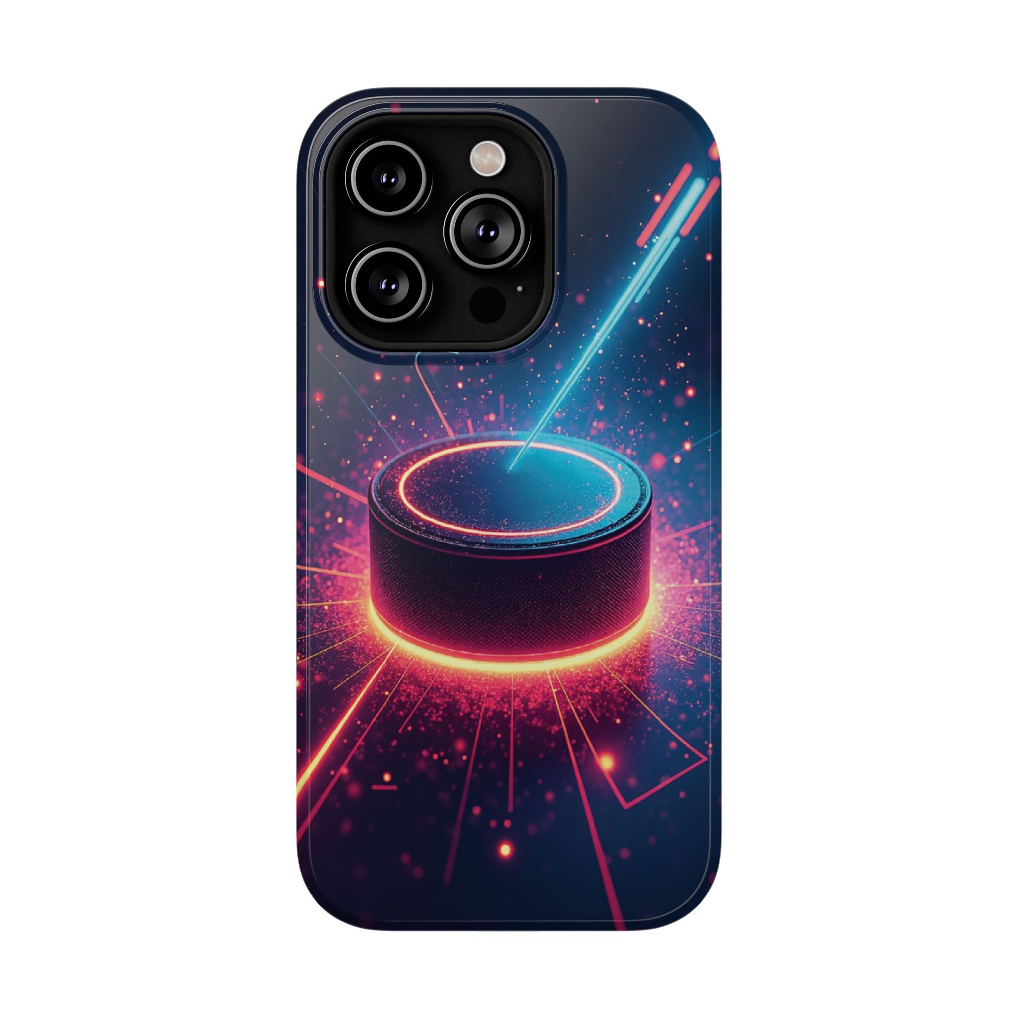 Neon Laser Hockey Puck Impact-Resistant Phone Case - Magnolia Wild SC