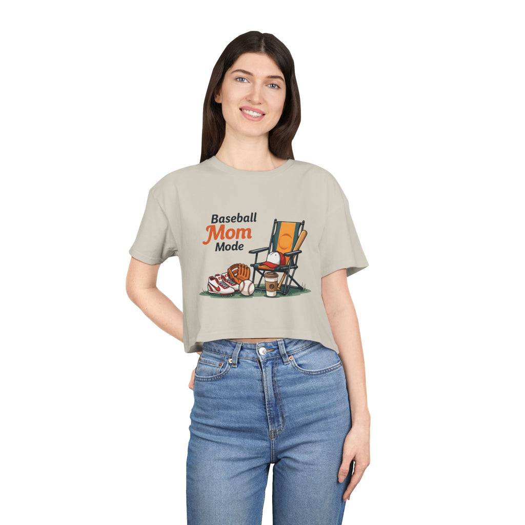 Baseball Mom Mode Crop Tee - Magnolia Wild SC