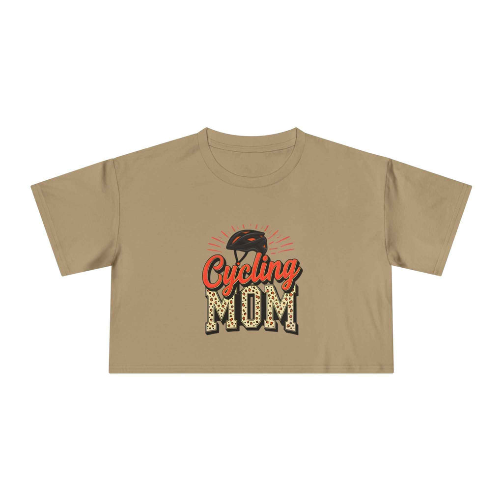 Cycling Mom Cheetah Print Crop Tee