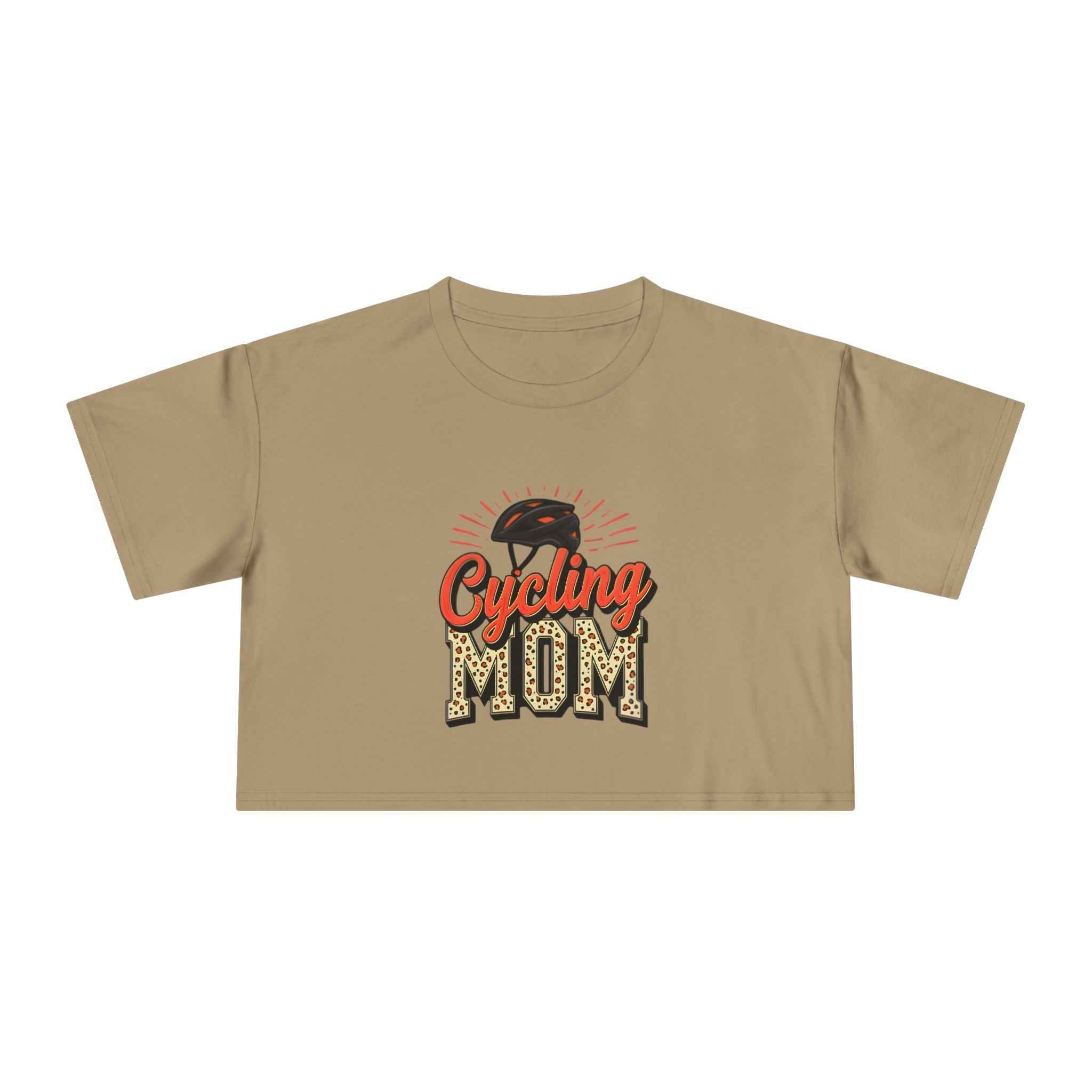 Cycling Mom Cheetah Print Crop Tee