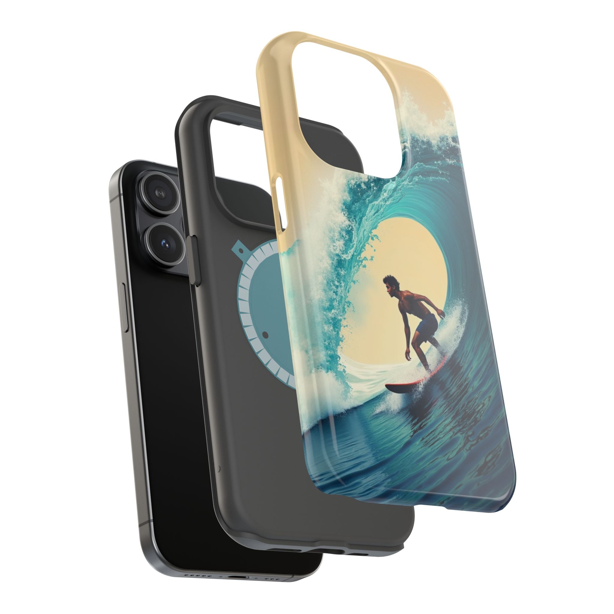 Surfer Riding a Wave iPhone Case — Magnetic Impact-Resistant - Magnolia Wild SC