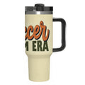 Retro "Soccer Mom Era" 40oz Insulated Tumbler with Handle and Straw - Magnolia Wild SC