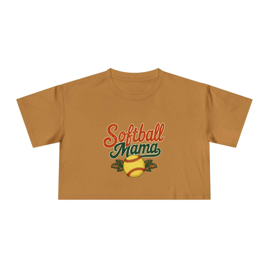 Softball Mama Crop Tee | Retro Softball Graphic, Mom Sports Top