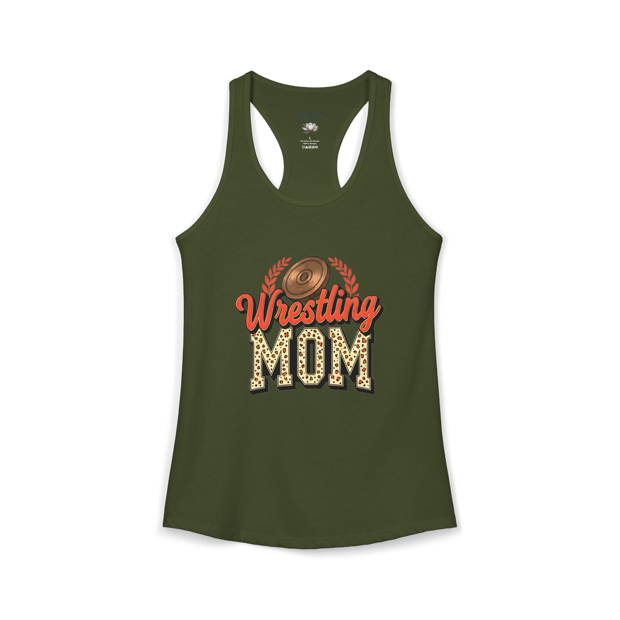 Wrestling Mom Racerback Tank – Personalized Name & Number Option | Lightweight Women’s Wrestling Tank Top - Magnolia Wild SC