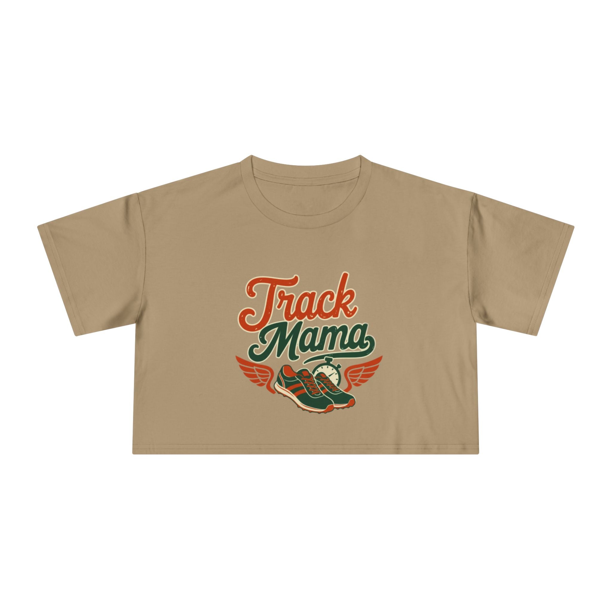 Track Mama Crop Tee | Retro Track and Field Graphic, Mom Sports Top - Magnolia Wild SC