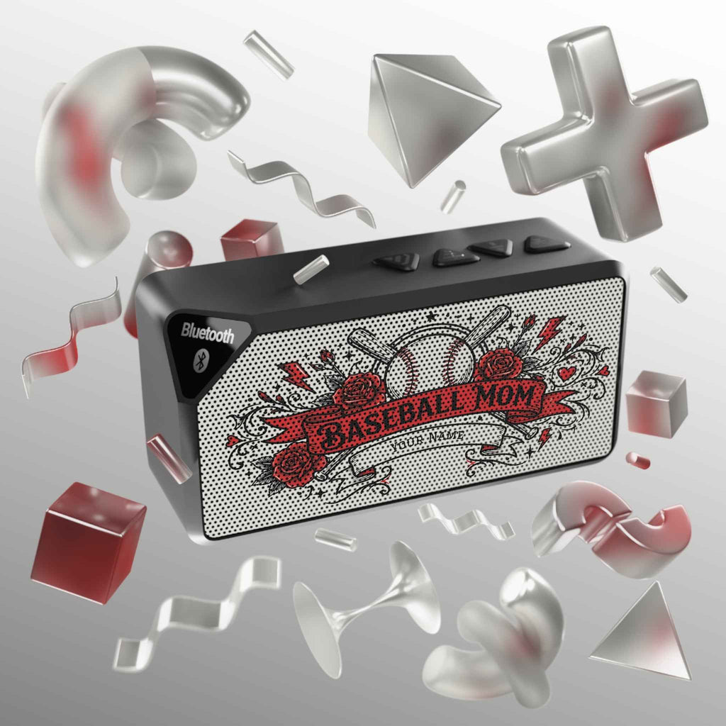 Baseball Mom Tattoo-Style Speaker — Custom Name Bluetooth Speaker