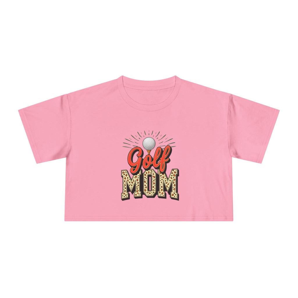 Golf Mom Cheetah Print Women's Crop Tee - Magnolia Wild SC