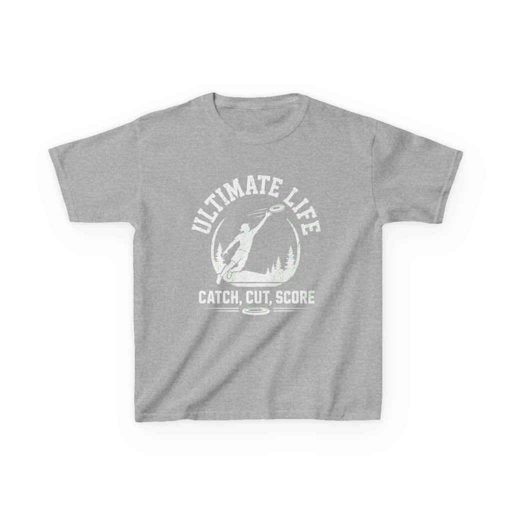 Ultimate Life Kids Tee — “Catch, Cut, Score” Ultimate Frisbee Youth Shirt