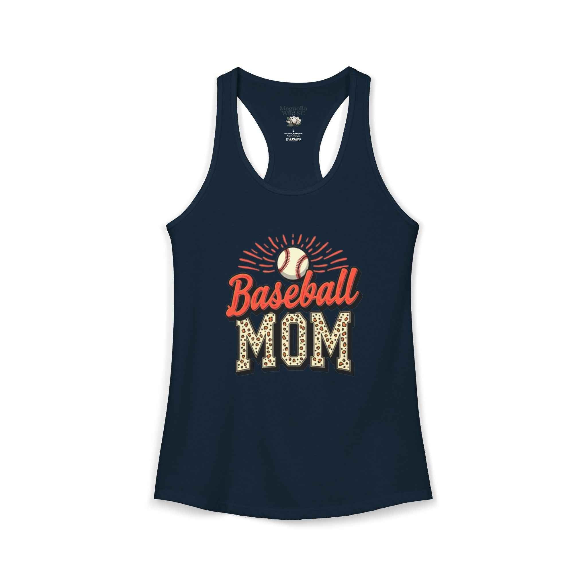 Baseball Mom Racerback Tank – Personalized Name & Number Option